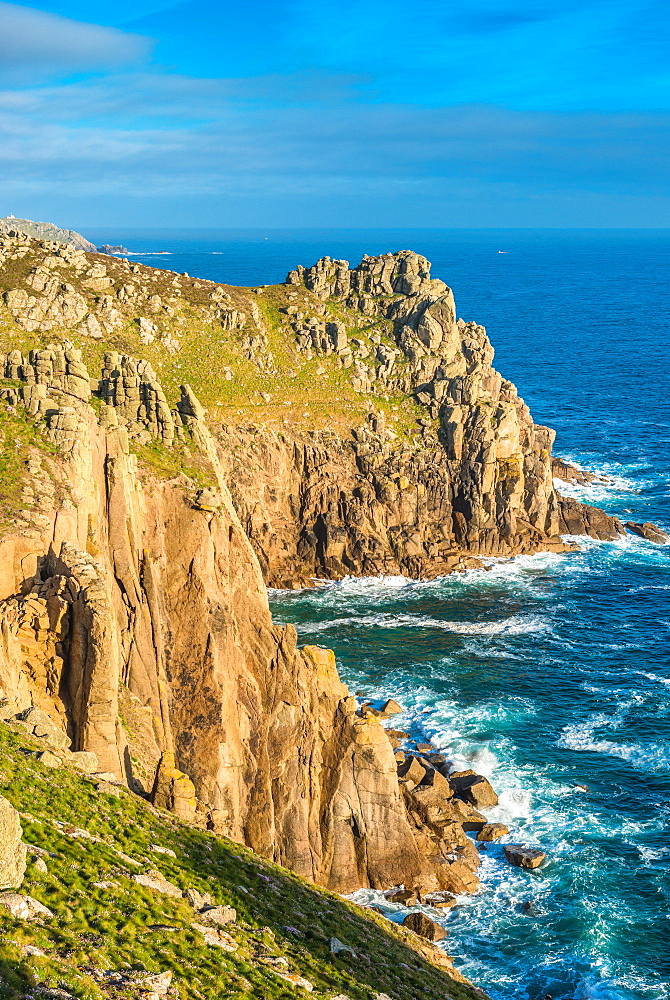 Zawn Trevilley and Carn Boel at Lands End on the tip of Cornwall, England, United Kingdom, Europe