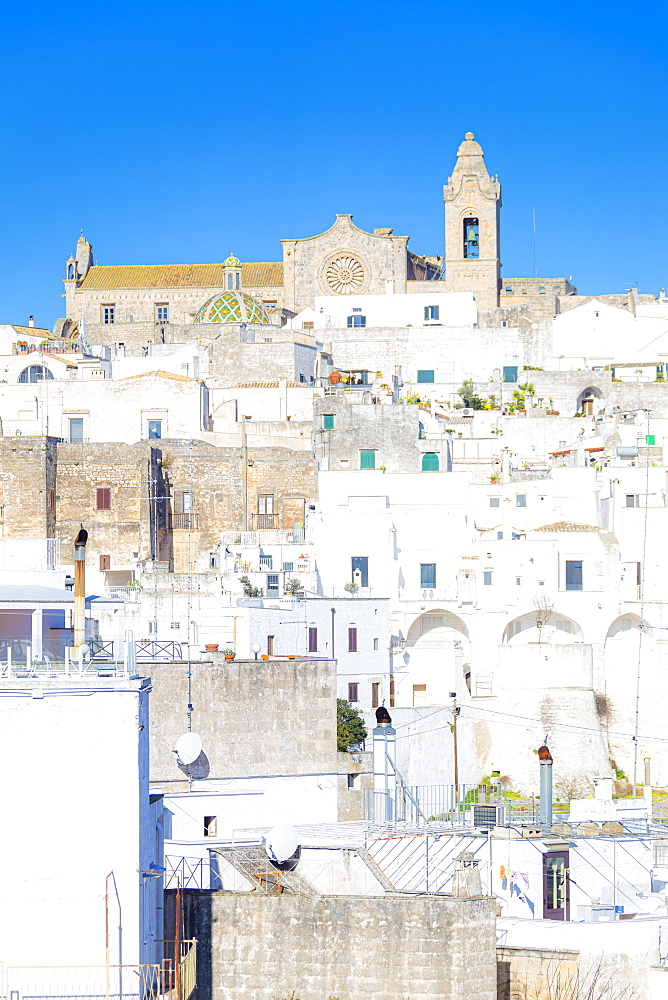 The white village of Ostuni called The White City, Ostuni, Apulia, Italy, Europe