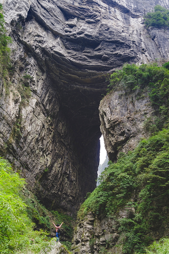 Three Natural Bridges of the Wulong Karst geological park, UNESCO World Heritage Site in Wulong county, Chongqing, China, Asia