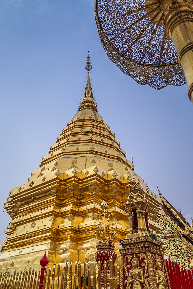 Sunrise at Wat Phra That Doi Suthep temple, Chiang Mai, Thailand, Southeast Asia, Asia