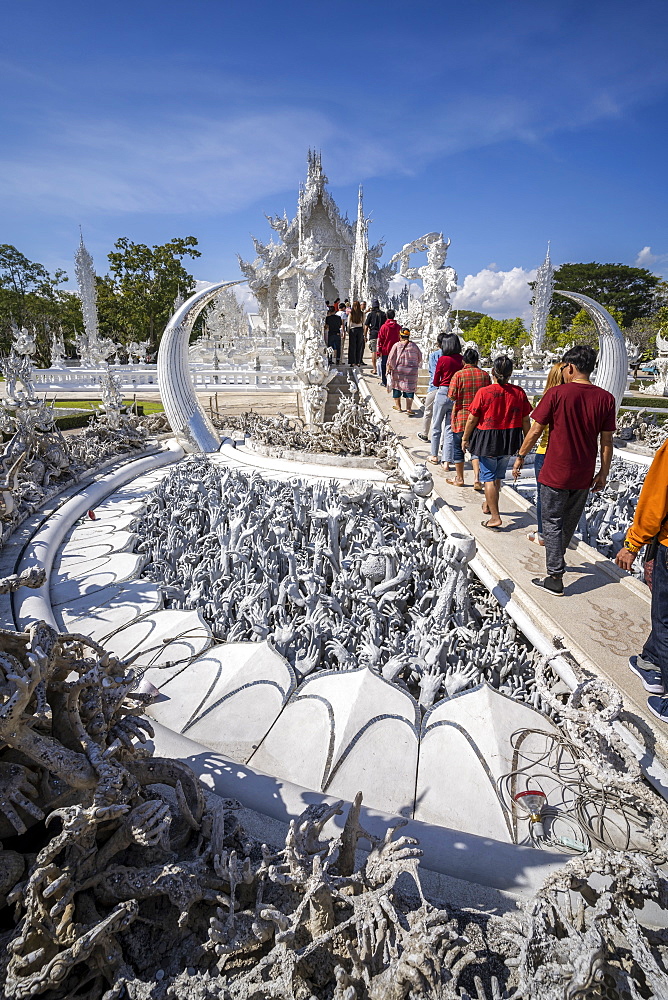 Detail of hands, Wat Rong Khun (White Temple), Chiang Rai, Northern Thailand, Thailand, Southeast Asia, Asia