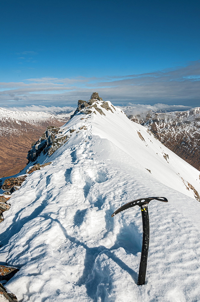 Sgurr a'Bhealaich Dheirg, the highest and finest Munro on the Brothers Ridge, above Glen Shiel, Highlands, Scotland, United Kingdom, Europe