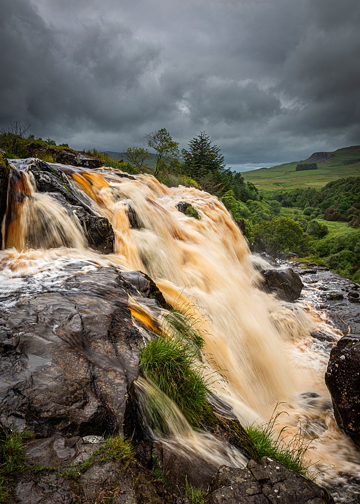 The Loup of Fintry waterfall on the River Endrick, located approximately two miles from Fintry village, near Stirling, Scotland, United Kingdom, Europe