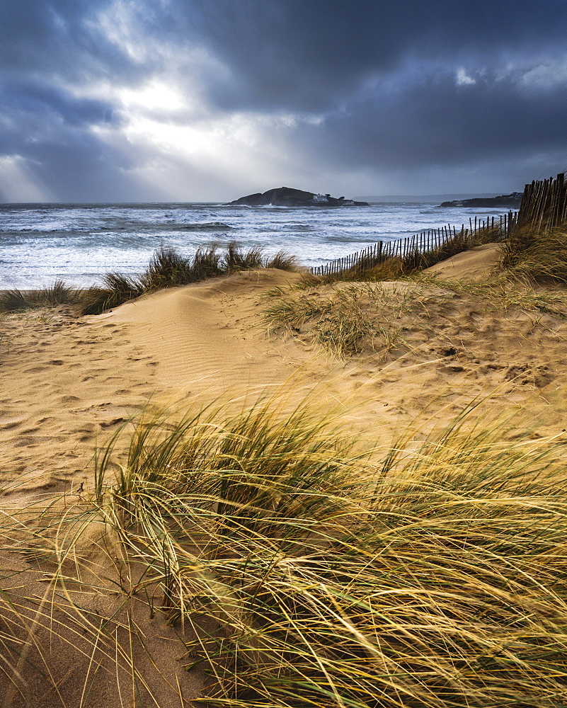 The beach at Bantham during a storm, near Kingsbridge, Devon, England, United Kingdom, Europe