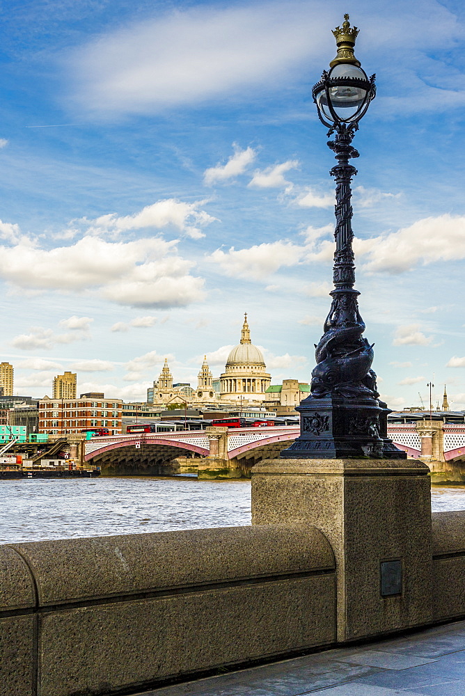 A view of the London skyline including St. Paul's Cathedral and the River Thames, London, England, United Kingdom, Europe