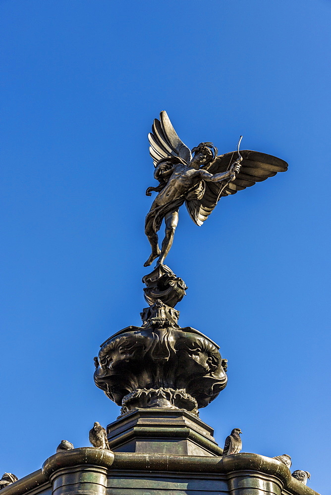 The winged statue of Anteros (Eros), Piccadilly Circus, London, England, United Kingdom, Europe