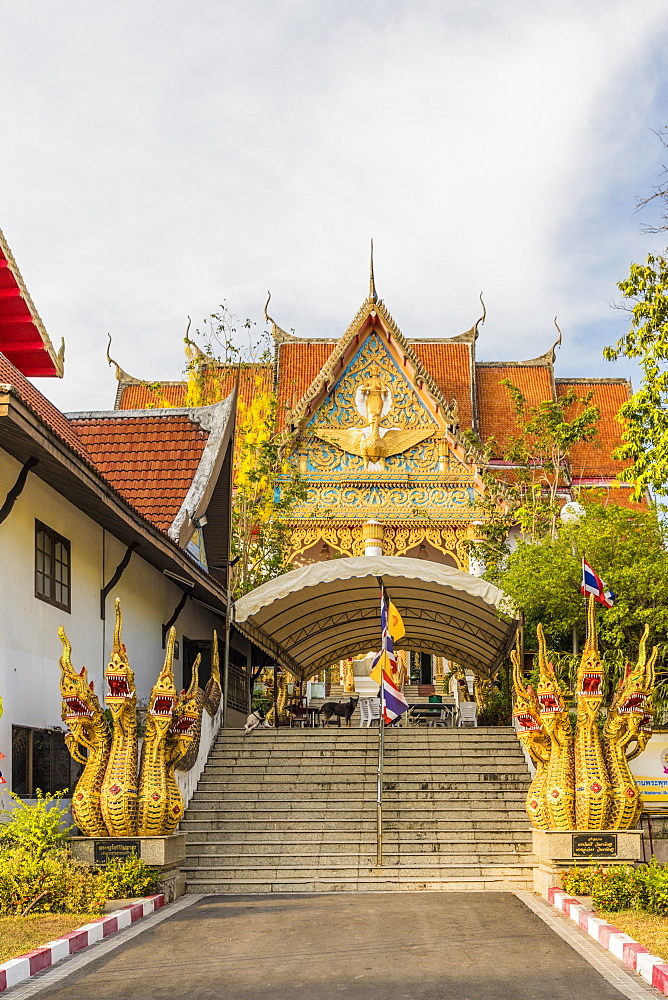 Colourful architecture at the Office of National Buddhism, in Phuket Town, Phuket, Thailand, Southeast Asia, Asia