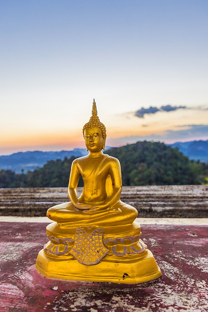 A statue of Buddha at the Tiger Cave Temple in Krabi, Thailand, Southeast Asia, Asia