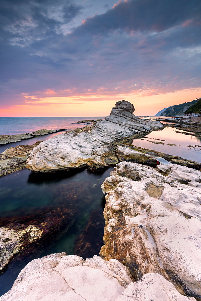 Pope's Chair at dawn, Ancona, Marche, Italy, Europe