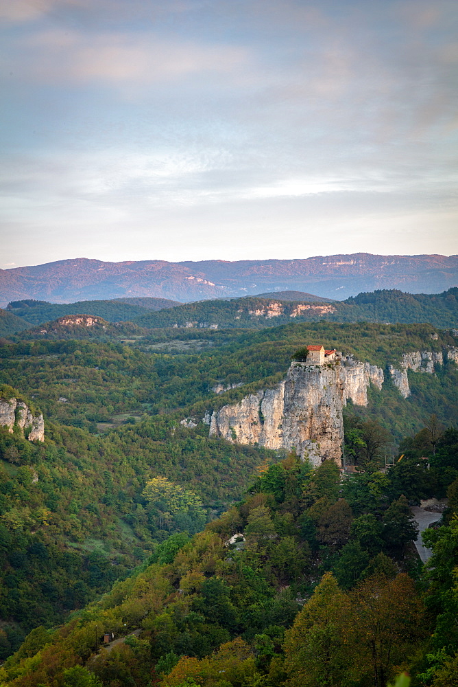 Katskhi Pillar at sunrise, Georgia, Central Asia, Asia