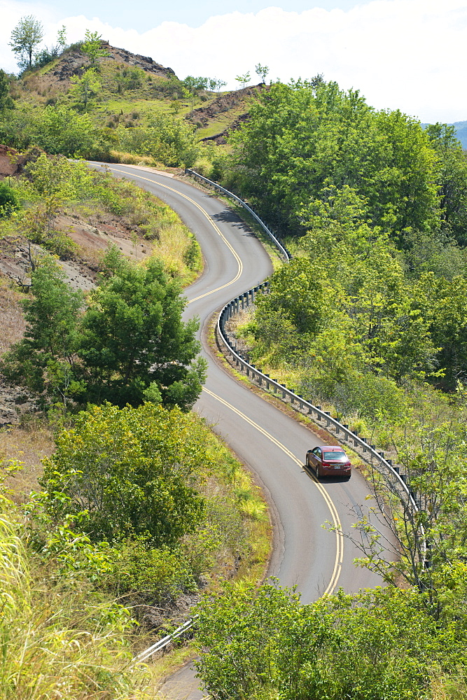 Winding road on Kauai, Hawaii, United States of America, North America