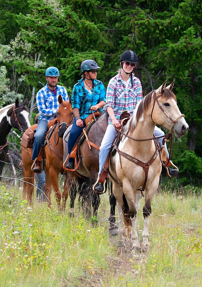 Trail riders in Merritt, British Columbia, Canada, North America