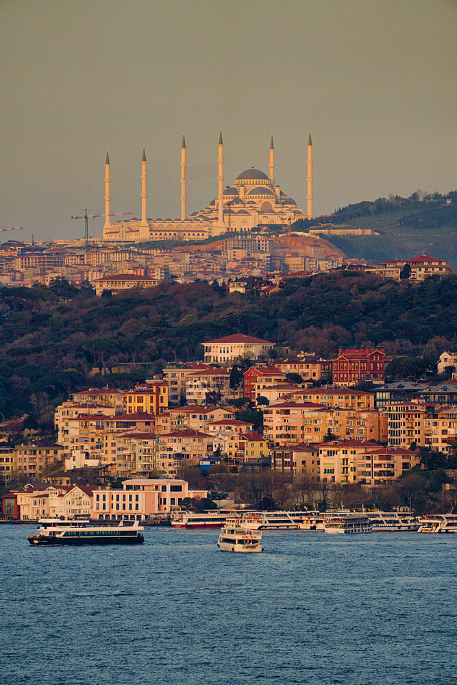 A mosque at sunset, Istanbul, Turkey, Europe