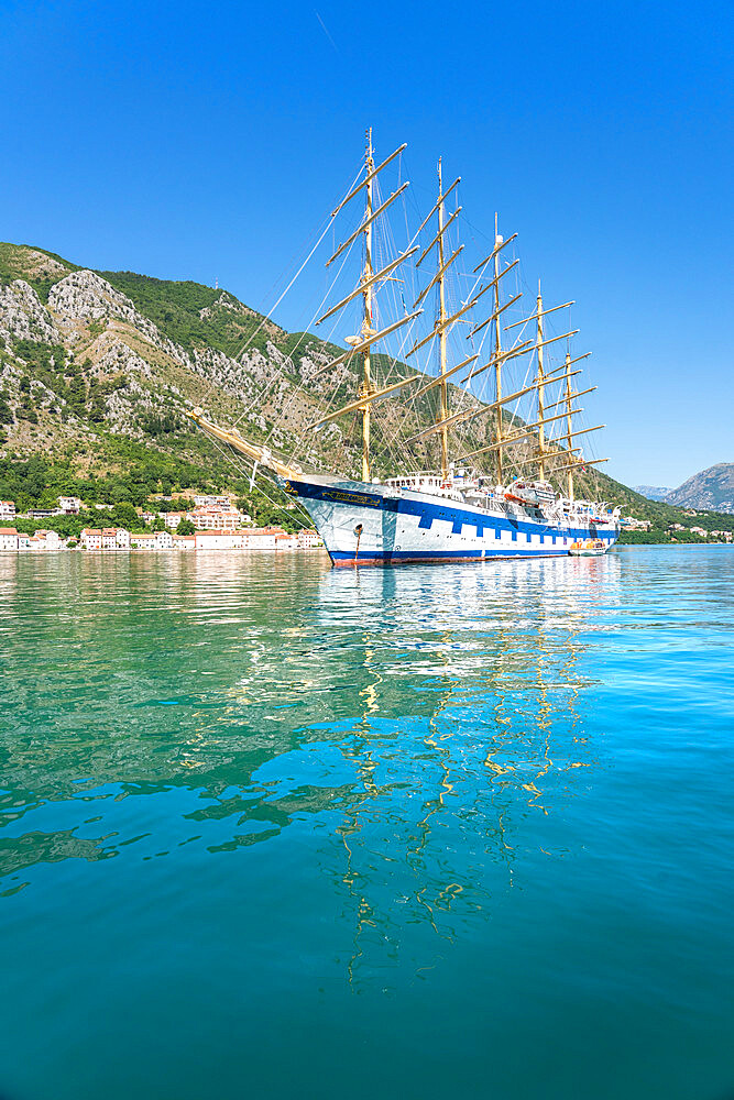 Royal Clipper, the Worlds largest full-rigged sailing ship, Kotor, Montenegro, Europe