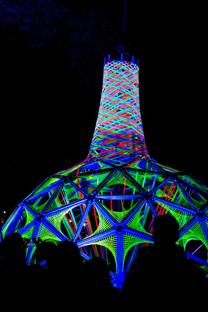 Light structure of Glow light festival in Eindhoven, North Brabant, The Netherlands, Europe