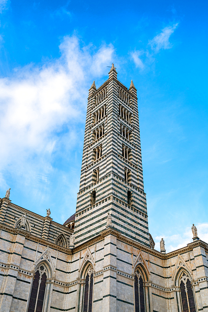 Siena cathedral tower in Tuscany, Italy