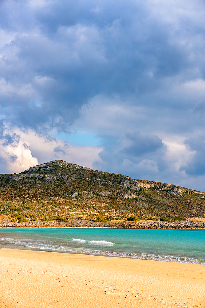 Simos beach in Elafonisos island at sunset, in Greece