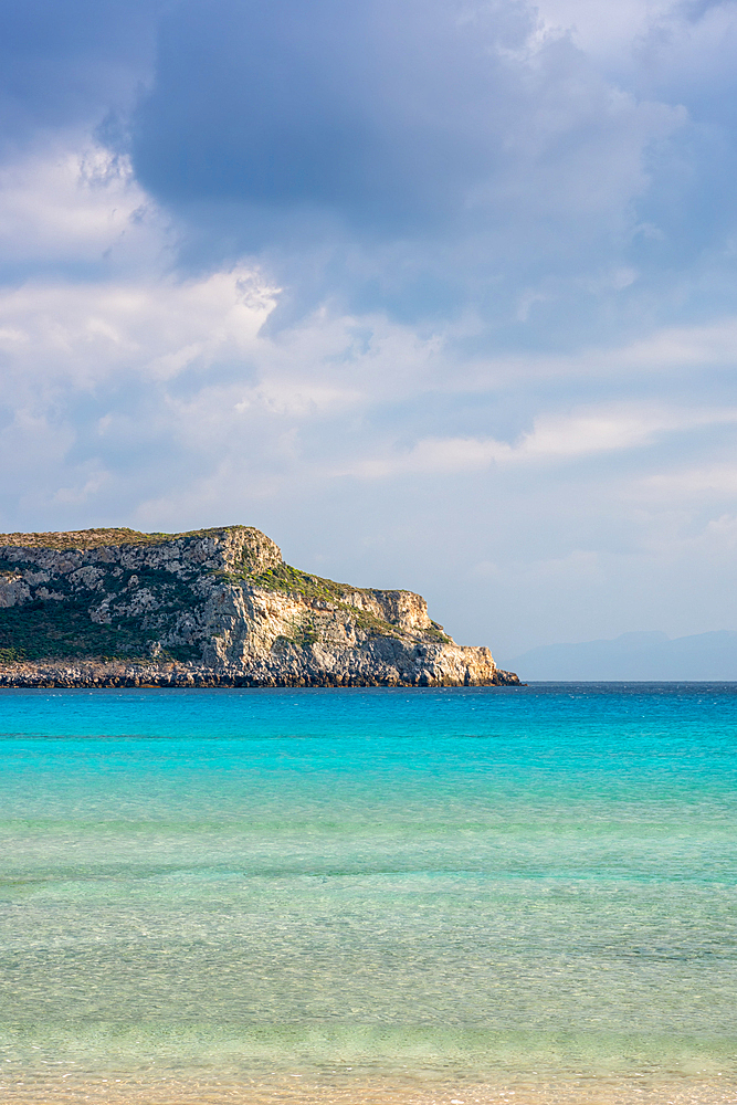 Simos beach in Elafonisos island at sunset, in Greece