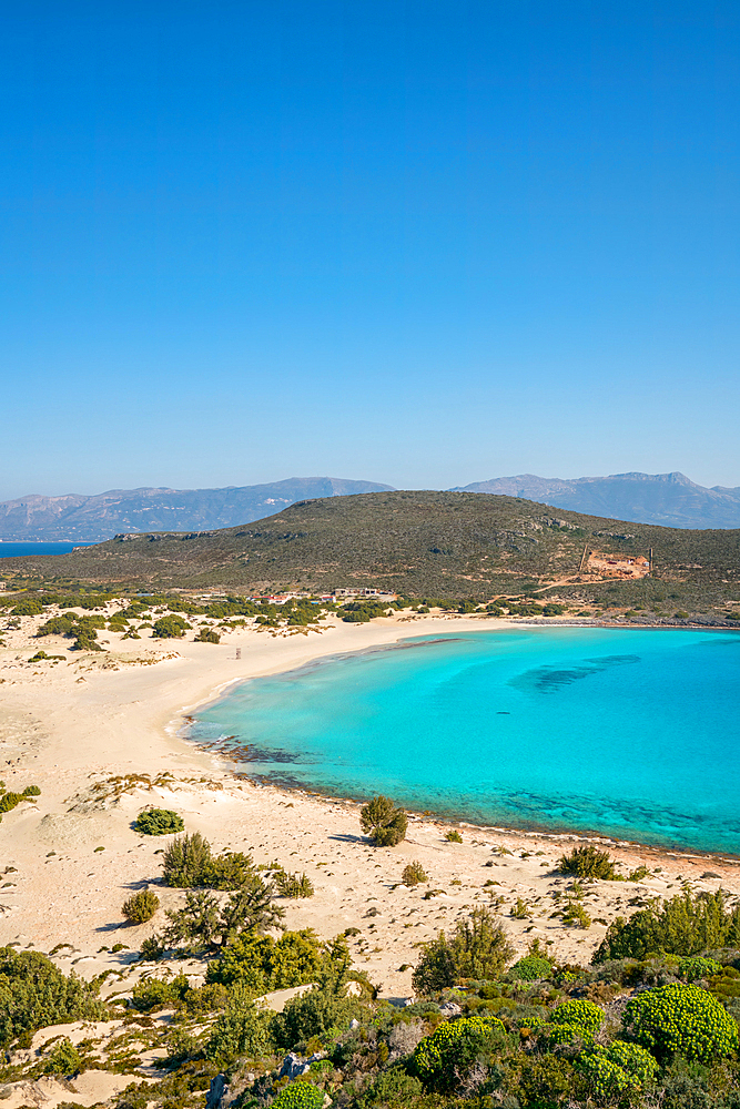 Simos beach with turquoise water in Elafonisos island, Greece