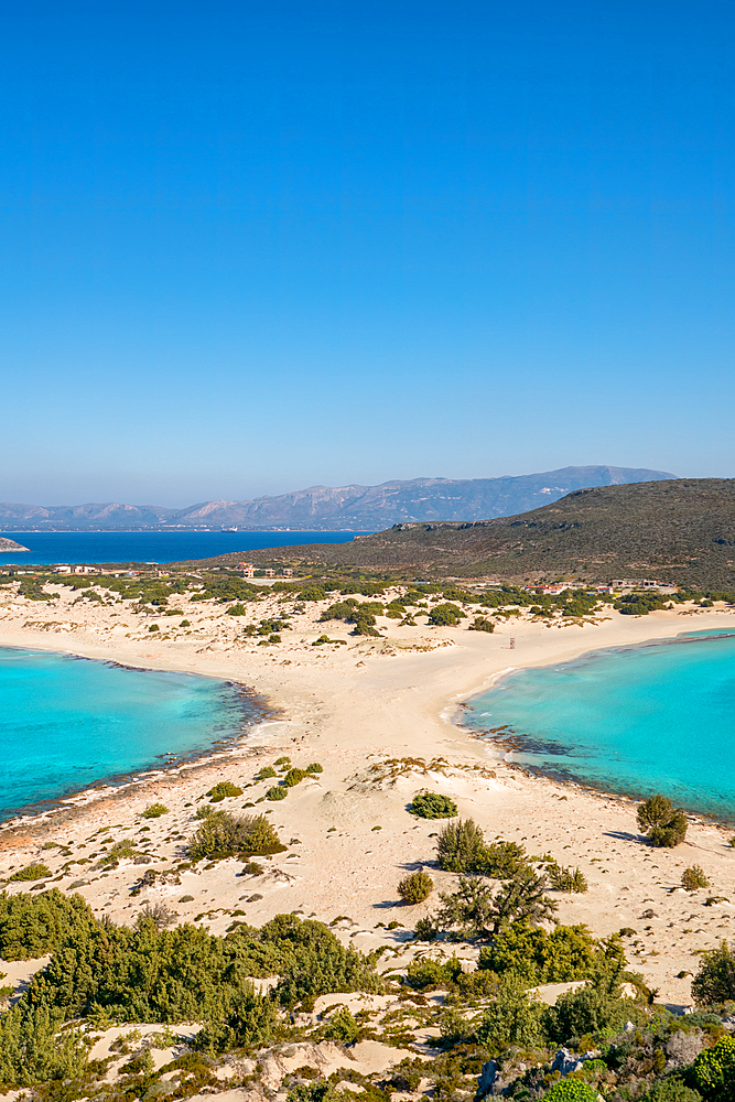 Simos beach with turquoise water in Elafonisos island, Greece