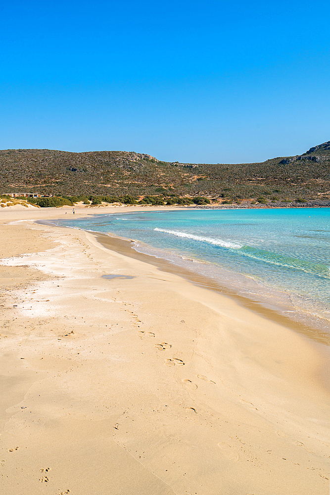 Simos beach with turquoise water in Elafonisos island, Greece