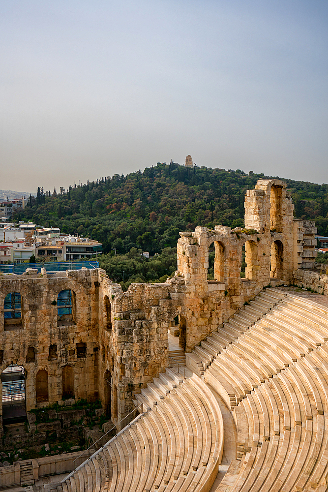 Odeon of Herodes Atticus ancient open theater in Athens Acropolis in Greece