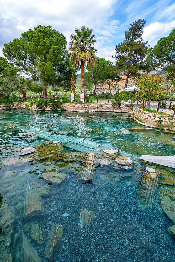 Cleopatra antique pools in Pamukkale in Turkey