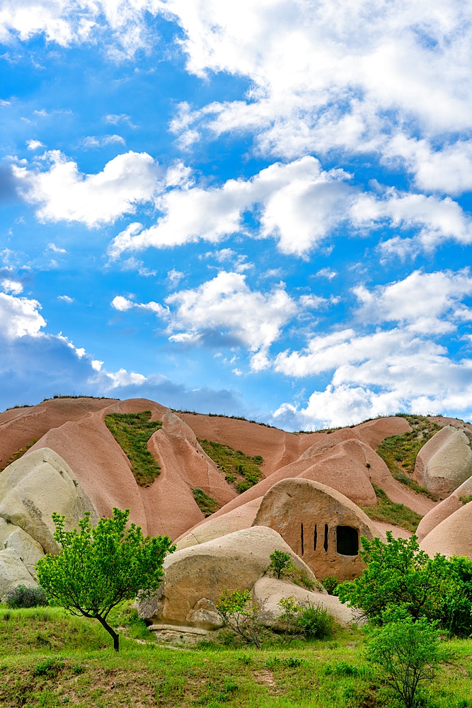 Pidgeon valley cave in a rock formation in Cappadocia, Turkey
