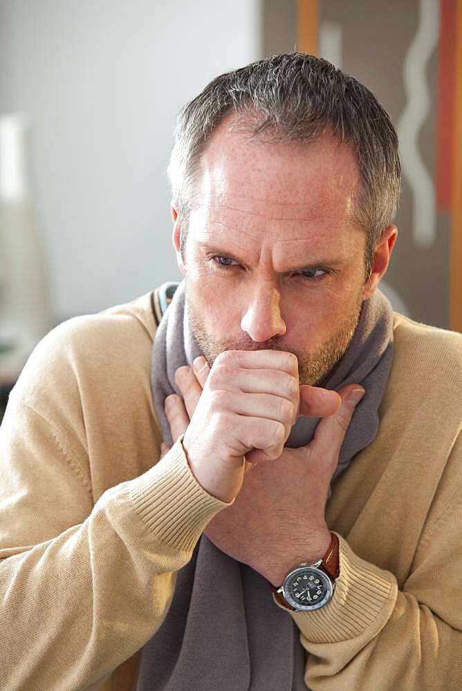 Man coughing
