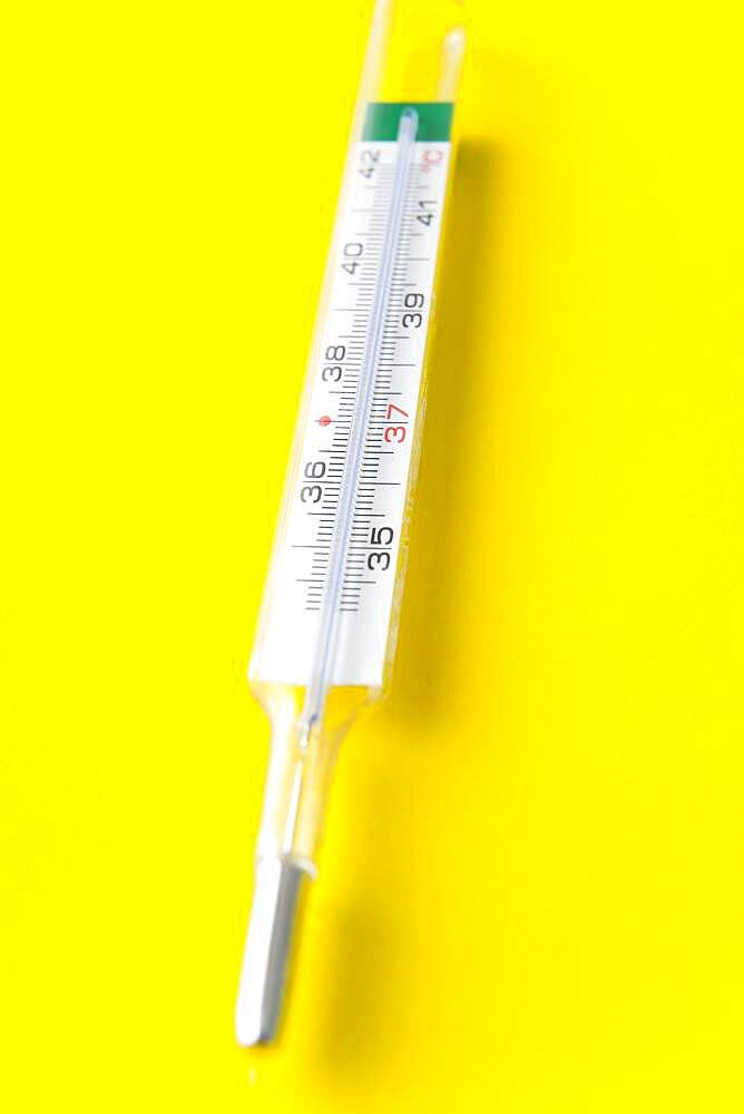 Gallium medical thermometer. The sale of mercury thermometers has been forbidden since 1999.