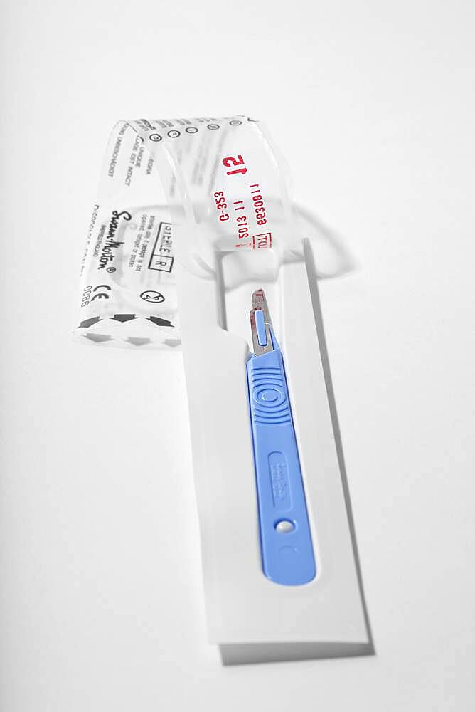 Disposable sterile scalpel.