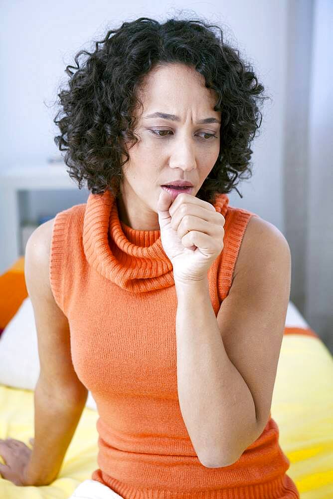 Woman coughing