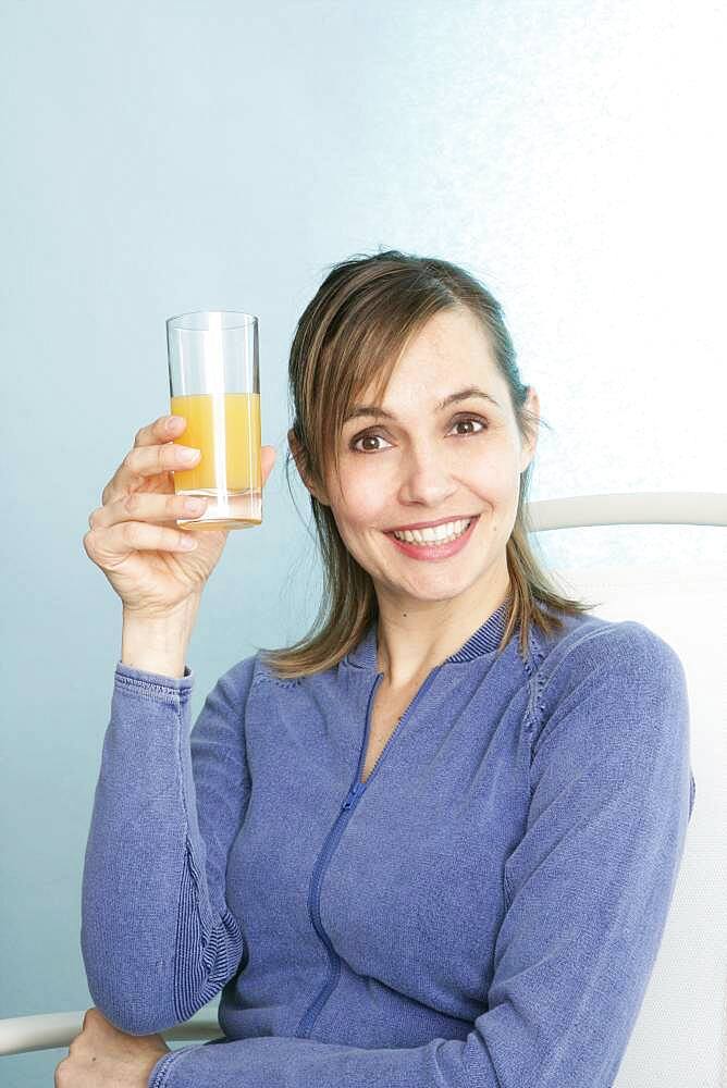 Woman with cold drink