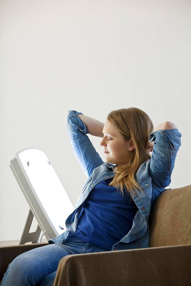 Woman light therapy