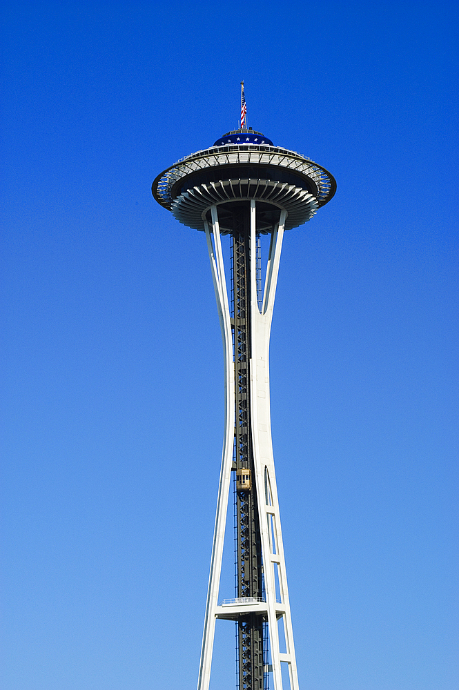 The Space Needle at Seattle Center in Seattle, Washington.