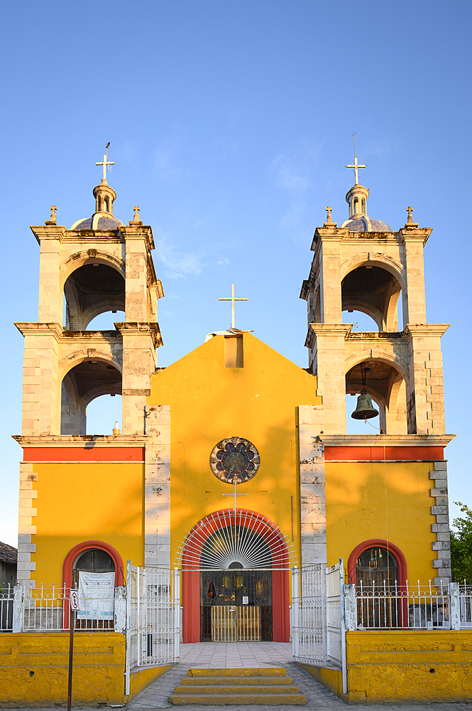 Parroquia de San Blas, the Catholic church on the main plaza in San Blas, Riviera Nayarit, Mexico.