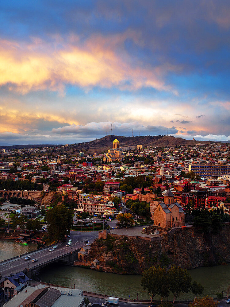 View of Old Town Tbilisi from Narikala Fortress, Tbilisi, Georgia (Sakartvelo), Central Asia, Asia