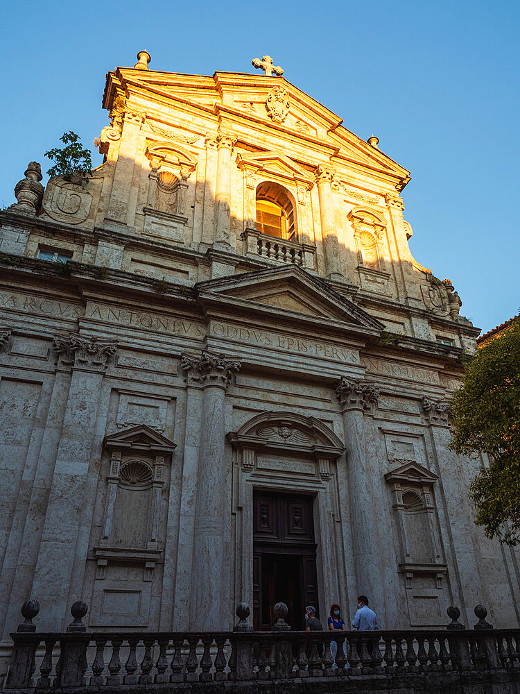 Filippo Neri Church in the center of Old Town Perugia at sunset, Perugia, Umbria, Italy, Europe