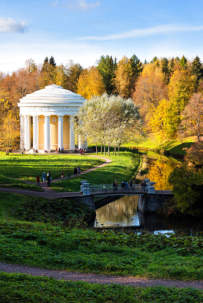 The Temple of Friendship in Pavlovsk Park, Pavlovsk, near St. Petersburg, Russia, Europe