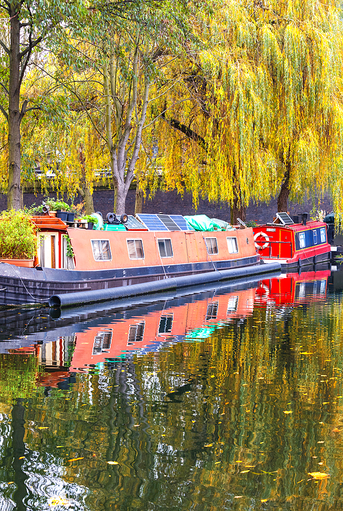 Narrowboats in Little Venice, London, England, United Kingdom, Europe