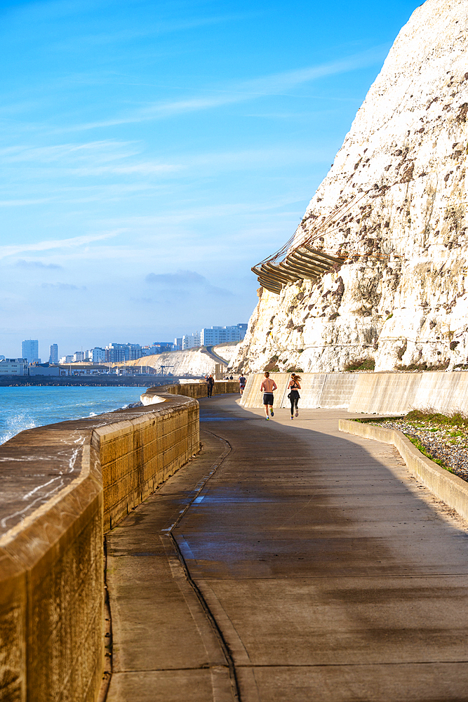 The Undercliff Walk between Brighton and Saltdean, City of Brighton and Hove, East Sussex, England