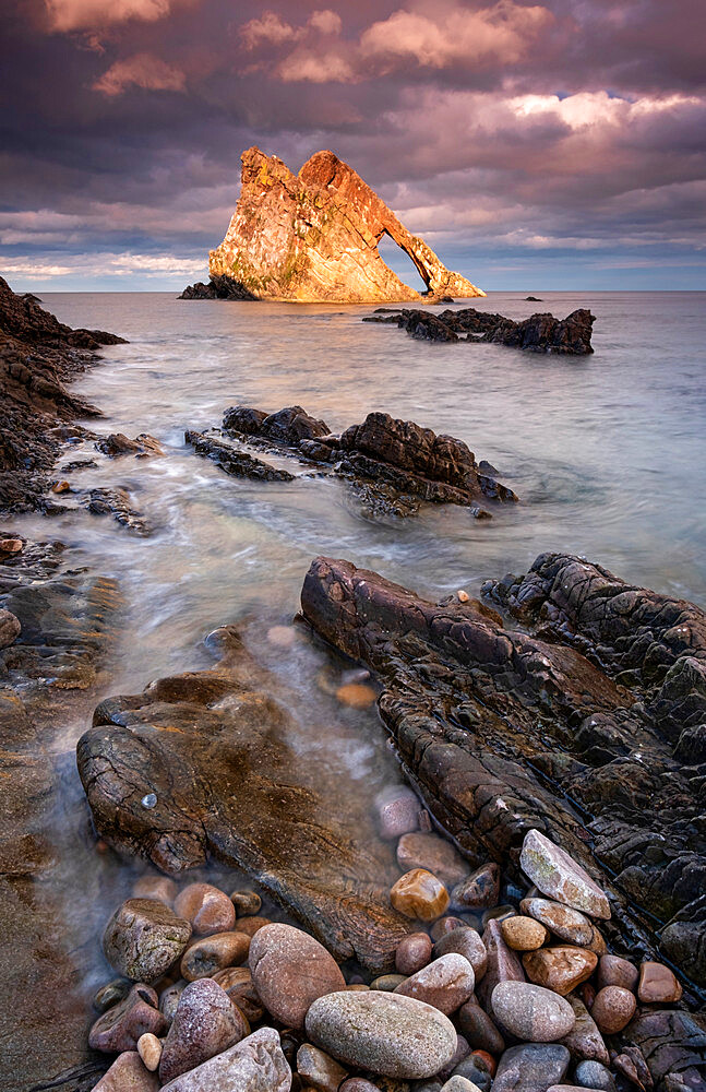 Bow Fiddle Rock, near Portknockie, Moray Coast, North East Scotland, Scotland, United Kingdom, Europe