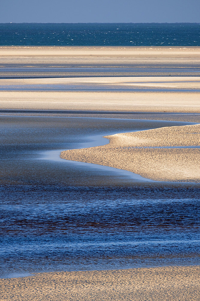 Tidal Sand Patterns at Luskentyre Sands, Isle of Harris, Outer Hebrides, Scotland, United Kingdom, Europe