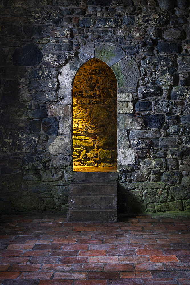 Entrance Arch to the tower of St. Clements Church, Rodel, Isle of Harris, Outer Hebrides, Scotland, United Kingdom, Europe