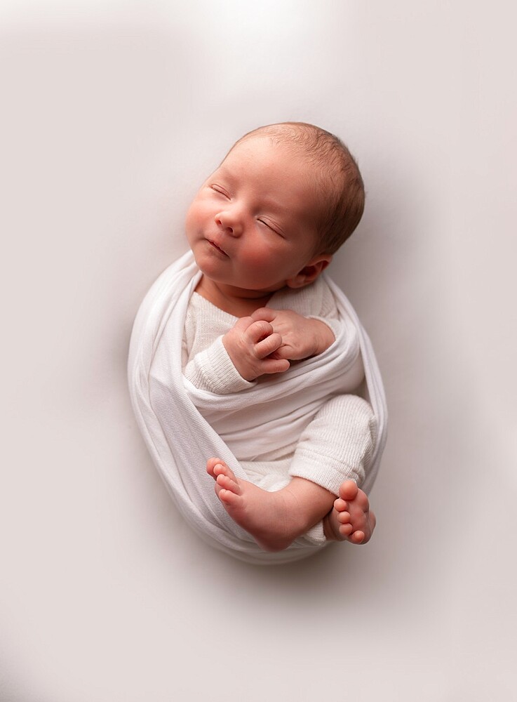 Sleeping baby, studio shot, United Kingdom, Europe