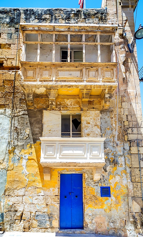 Historic house, Vittoriosa, Birgu, Valletta, Malta, Mediterranean, Europe