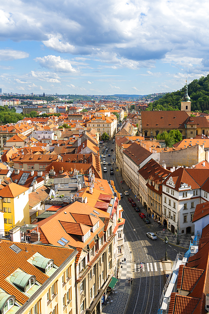 Lesser Town as seen from St. Nicholas Bell Tower, UNESCO World Heritage Site, Prague, Bohemia, Czech Republic (Czechia), Europe