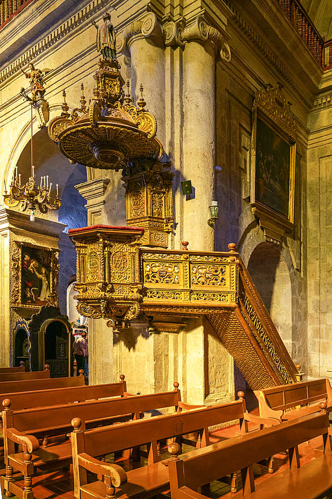 Interior of Church of the Company, Arequipa, Peru, South America