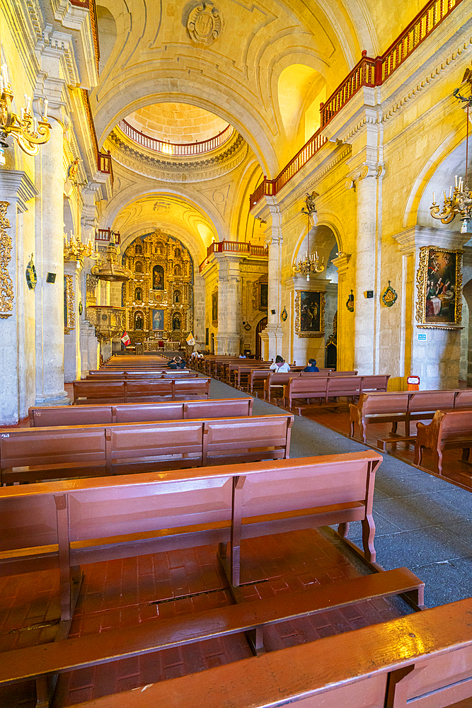 Interior of Church of the Company, Arequipa, Peru, South America