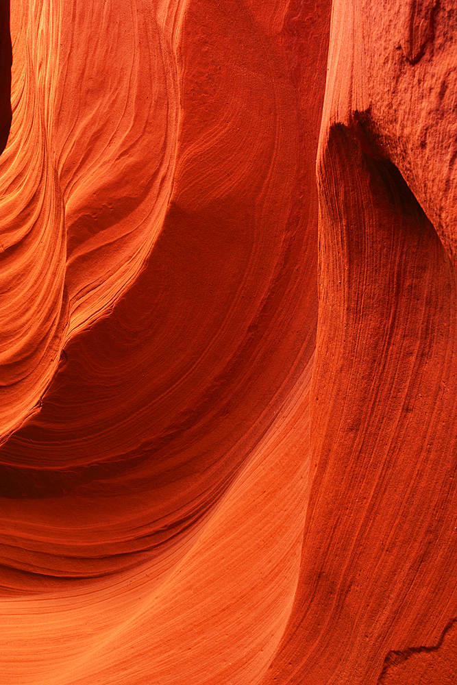 Abstract details of orange slot canyon wall, Antelope Canyon X, Page, Arizona, United States of America, North America